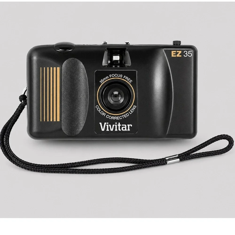 Vivitar EZ 35 Vintage 35mm Point & Shoot Film‎ Camera Focus Free Strap Black